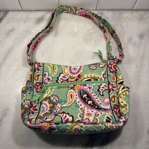 Quilted Paisley Crossbody Bag in Mint Green